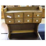 Primitive Hardwood Wall 8-drawer Spice Rack with e