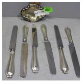 Six Tiffany & Co knifes engraved CCY &  sterling