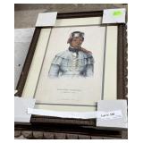 Chitter-Yoholo A Seminole Chief hand tinted litho