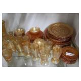 Marigold carnival glass - incl water glasses,