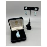Sterling Silver and Light Blue Larimar Earring