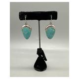 Pair of Earrings with Blue Larimar and silver