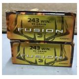 2x$ - Boxes of Fusion .243 WIN (20 rounds each, 40