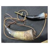Two Black Powder Horns