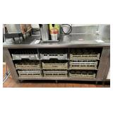 SS beverage rack with 9 slide out tray spots