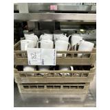46 Coffee cups in white porcelain & two creamers