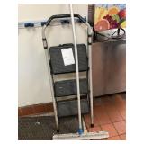 3 Step ladder, squeegee & tool holder