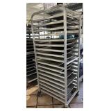Rolling bakers rack with 18 trays
