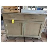 Oak double door and double drawer service cabinet