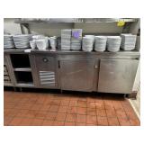 90" x 32" SS sandwich prep table with  double door