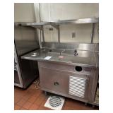 SS 54" x 32" refrigerated prep station with upper
