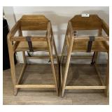 Two Oak high chairs
