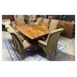 Burled Italian Dining Table with Two 19' Extension