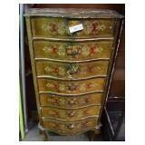Seven-drawer Italian Jewelry bow front chest