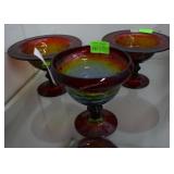 Three Rubina Pedestal Dishes