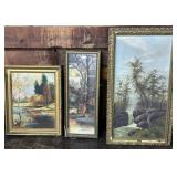 Three oil on canvas landscape pictures