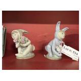 Two Lladro children's in bunny suits