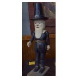 Folk Art Hand carved wood Pilgrim figure