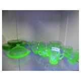 68 pcs Cameo Ballerina Uranium glass