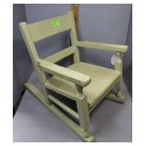 Tole painted Child's Rocker in mint hue
