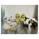 Three Sets American Ceramic Salt and Peppers