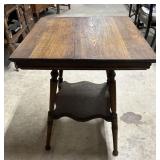 Oak Lamp Table with under shelf - 24' x 24' x 36'