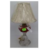 Electrified Oil lamp crystal w/ red lamp oil