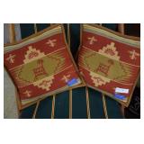 Pair Pendleton wool Southwestern Phoenix bird pill