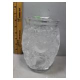 Lalique partridge frosted vase