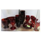Ruby Drinkware and double handled center bowl