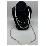 Three Sterling Necklaces - 62.0 gtw
