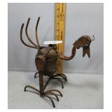 Abstract Bird art made out of garden tool scraps