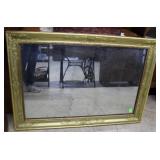 Rectangular gold gilt framed mirror