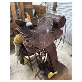 Bub Warren Hand-tooled saddle like-new