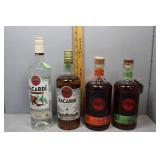 Bacardi Dufry bag with four collector bottles