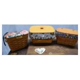 3 Bale Handled Longaberger Baskets