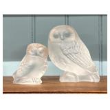 Two Lalique Owls
