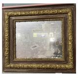 19th Century Wood framed mirror with gold gilt acc