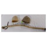 Custom Deer hide walking stick with brass can topp