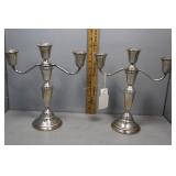 Two Weighted Sterling Candelabras