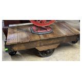 Refinished train trolley coffee table - 50' x 25'