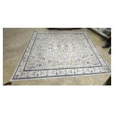 Polyester Cream and Blue Rug - 90' x 113'