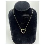 14kt 18' Chain with 10 kt heart pendant with multi