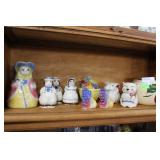 USA pottery pcs incl Little boy blue, cat and elep