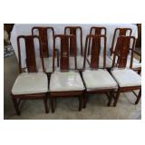 8x$ - Teak Higloss Asian flare dining chairs with