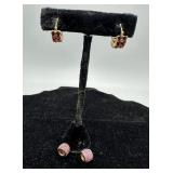 Pair 14kt earrings & two 14kt pendants/charms