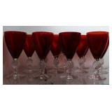 12 Morgantown Ruby Cut to Clear Goblets