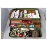 Vintage Tackle box with assorted jewelry