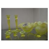 Fenton glass - 8 pcs - Irredescent Yellow incl can