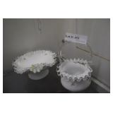 Fenton Wavecrest hand decorated purple violet patt